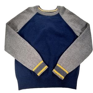 GAP Kids Blue and Gray Sweater with Yellow Trim
